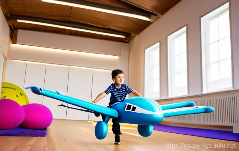 슈퍼윙스 어린이 드론 상품 - **Prompt: Focused Young Pilot Navigating an Indoor Obstacle Course**
    "A bright, cheerful image f...