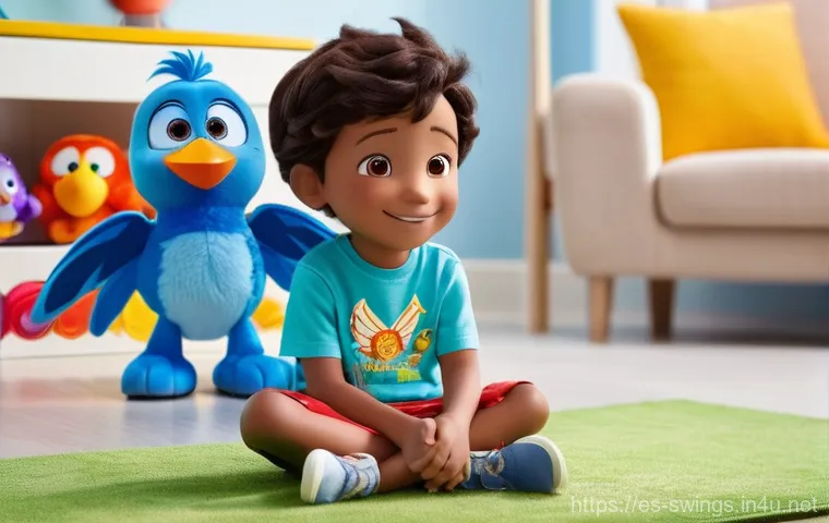 슈퍼윙스 마케팅 성공 사례 - **Prompt:** A cheerful young child, around 6 years old, with a bright smile, is sitting comfortably ...