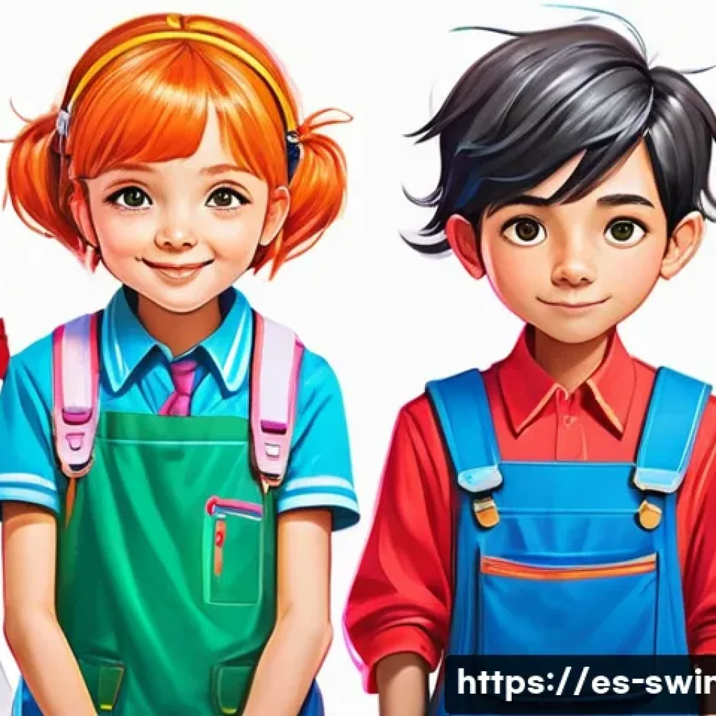슈퍼윙스 아트북 발간 소식 - A vibrant and detailed artbook scene showcasing original character sketches of a young boy and girl ...