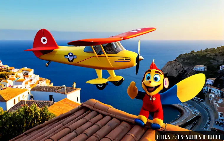 Home 17 슈퍼윙스 캐릭터 간 스토리 발전 - Photorealistic cinematic scene of two friendly anthropomorphic rescue airplanes with expressive eyes...